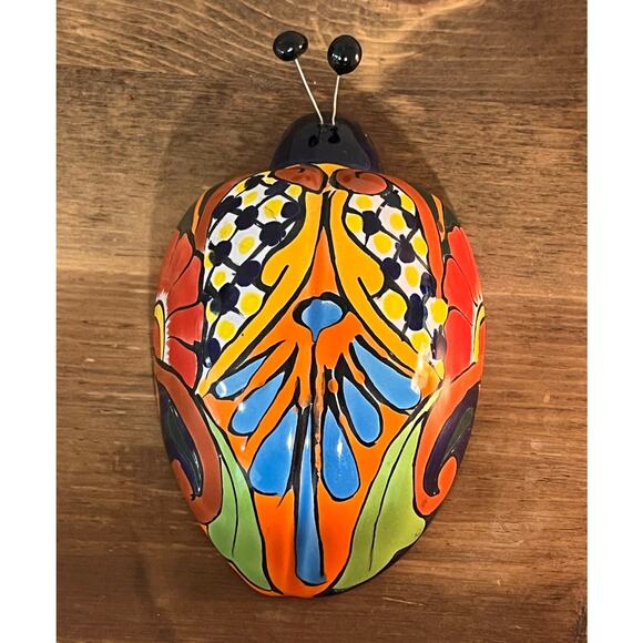 Talavera Ladybug Figurine by Gamez Mexican Hand Painted Folk Art Pottery - Picture 1 of 12